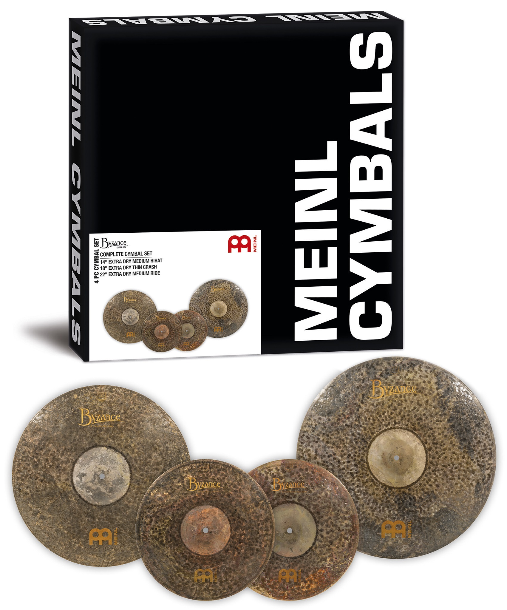MEINL Cymbals Byzance Extra Dry 14/18/22 Complete Cymbal Set BED-CS1